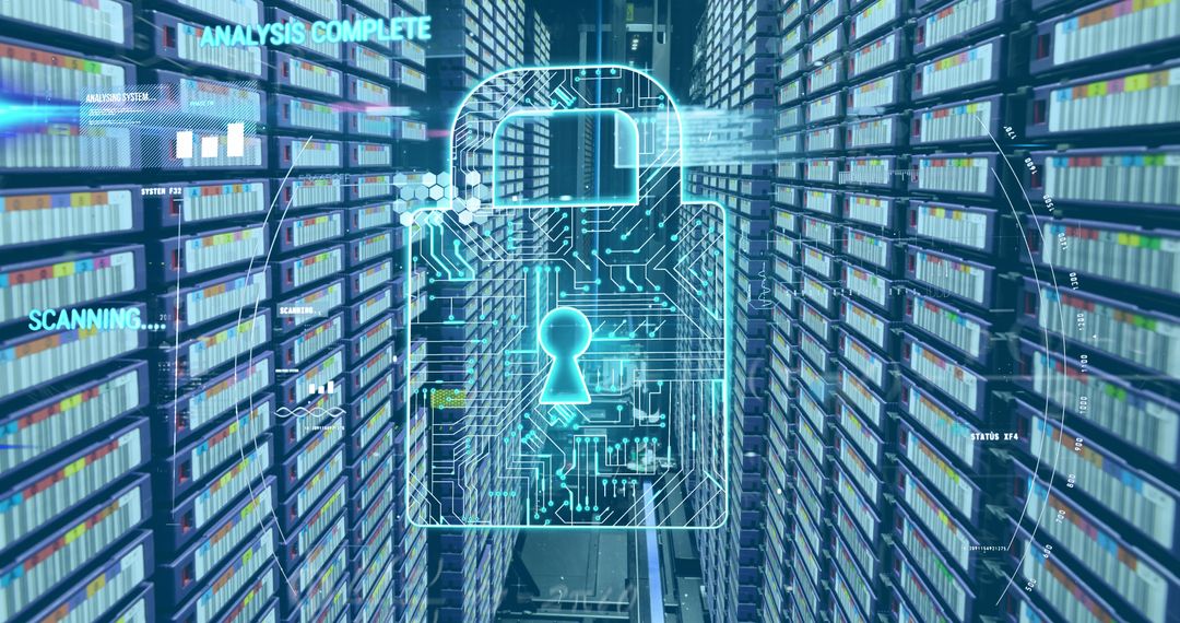 Digital Security in Advanced Data Center Technology Concept