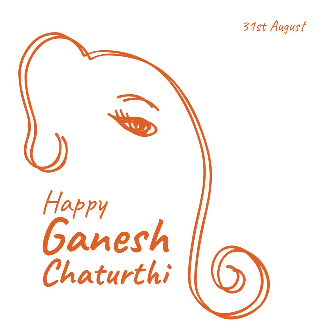 Minimalistic Ganesh Chaturthi Greeting Illustration