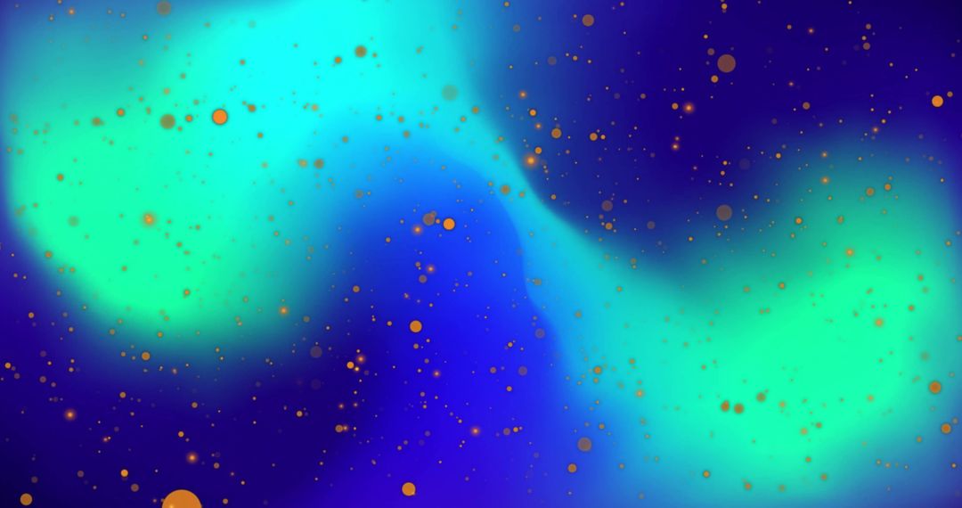 Abstract Neon Lights with Floating Orange Orbs