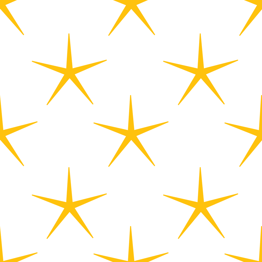 Seamless Yellow Stars Pattern Png on Transparent Background