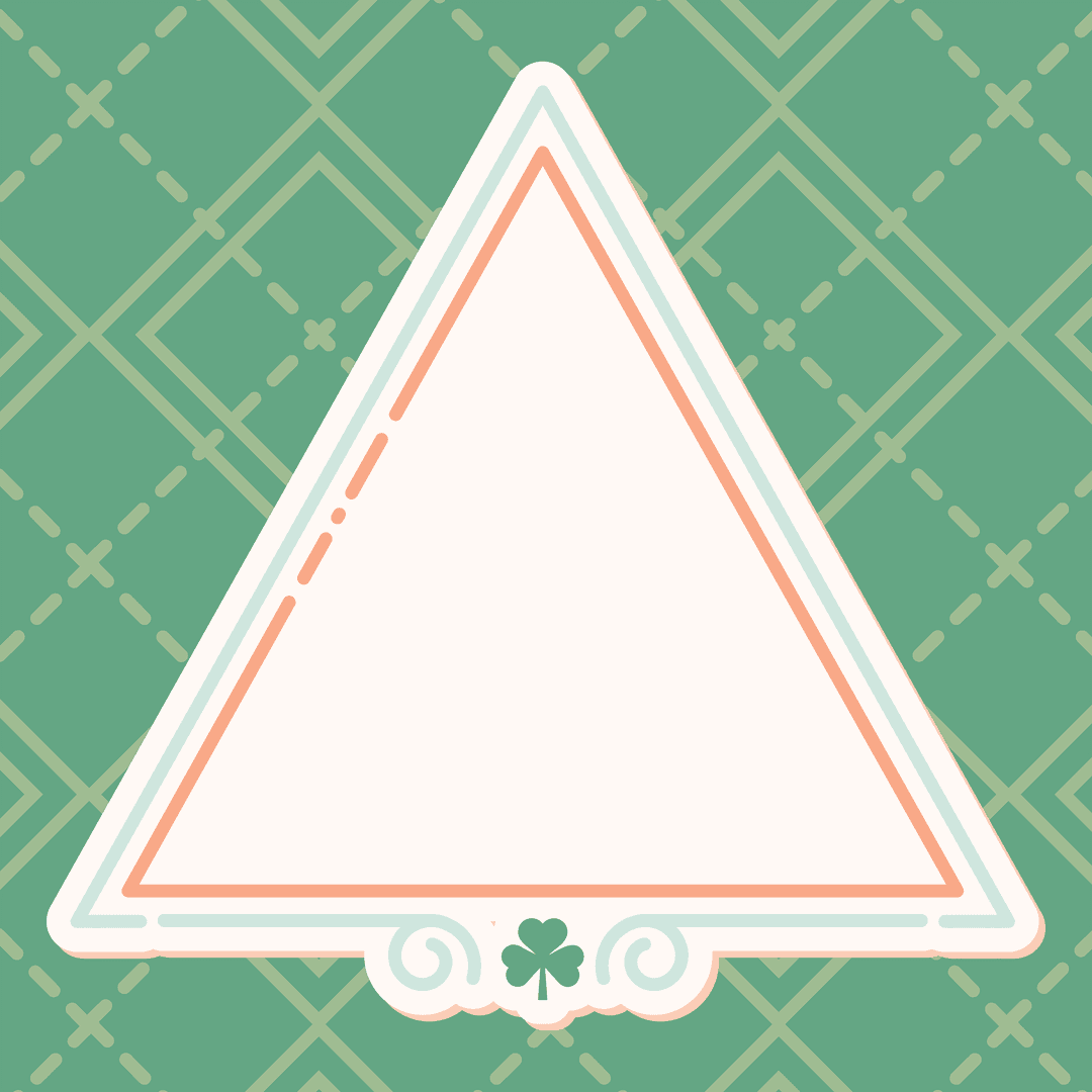 Triangular White Border on Green Transparent Background