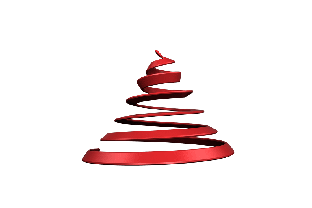 Transparent Red Ribbon Shaped Christmas Tree Design