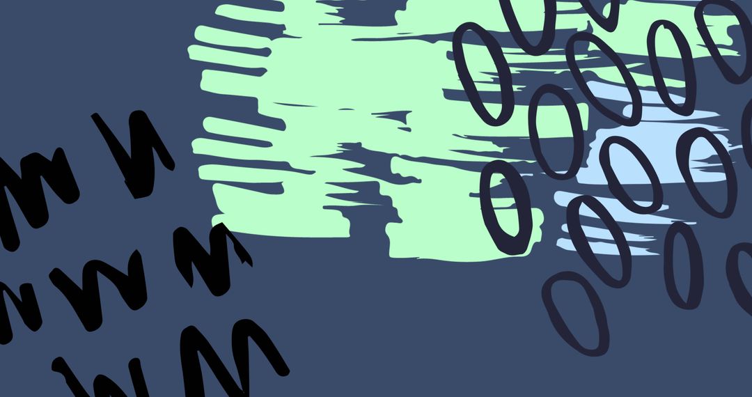 Abstract Geometric Illustration on Blue Canvas