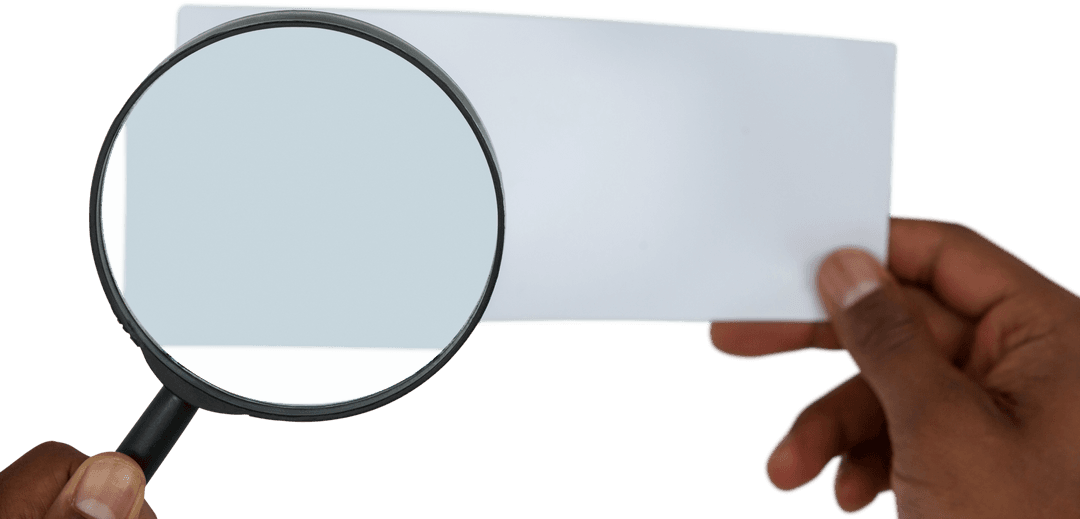 Transparent Surface Revealing Magnifying Glass on Document