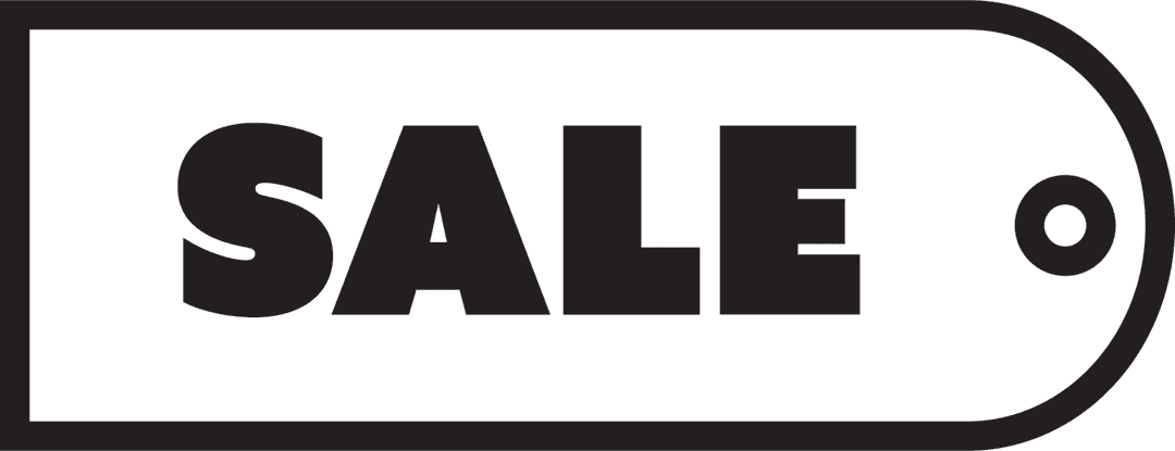 Transparent Tag Design with Sale Text on Isolated Background