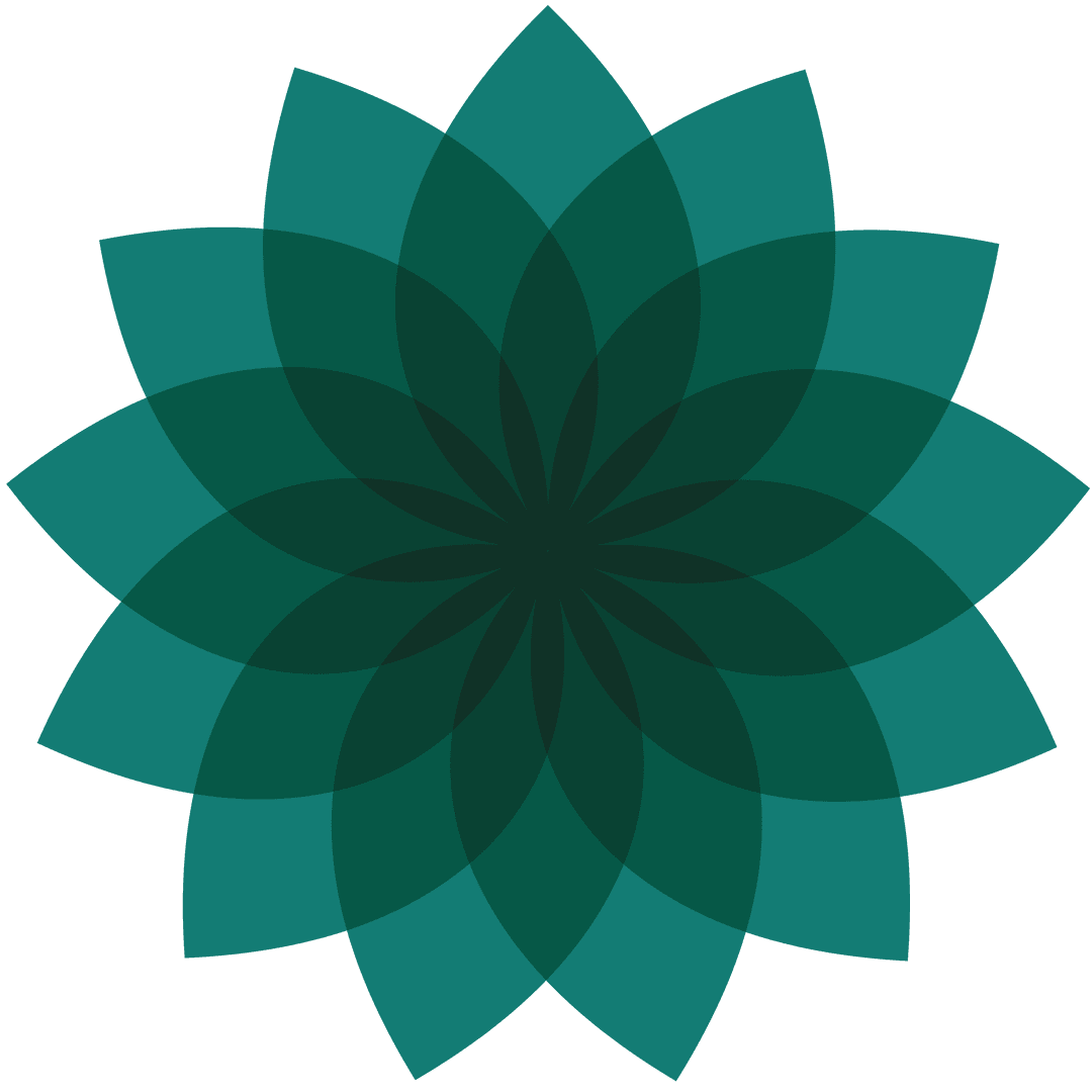 Abstract Green Flower Shapes Creating Nature Pattern Design