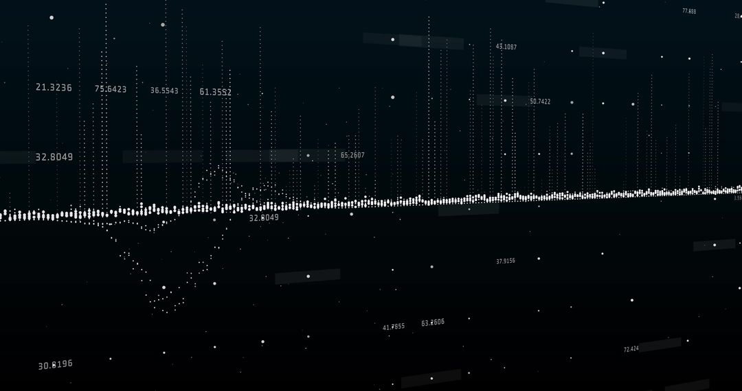Digital Stock Market Graph with Floating Numeric Data