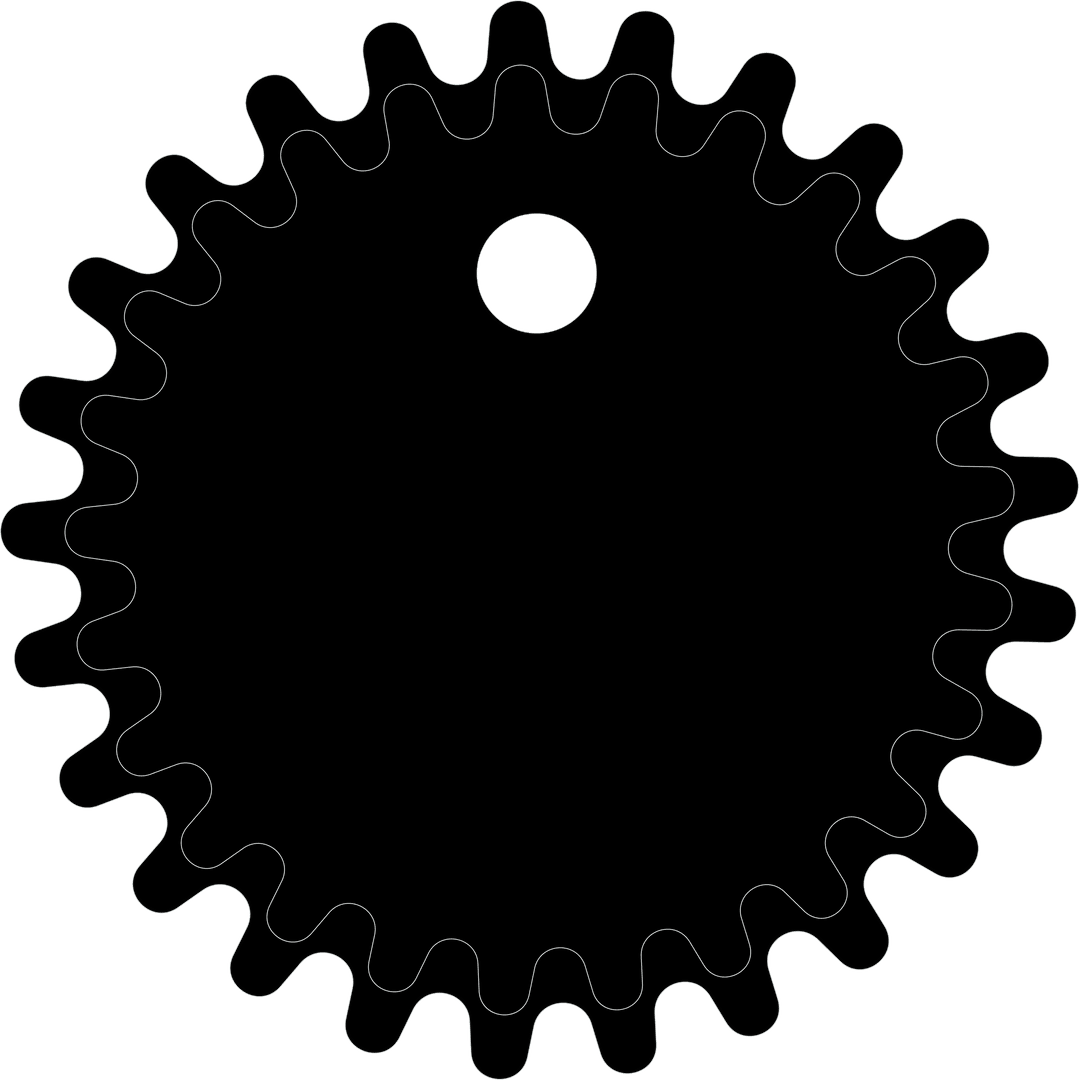 Cog Shapes on Transparent Background Illustration