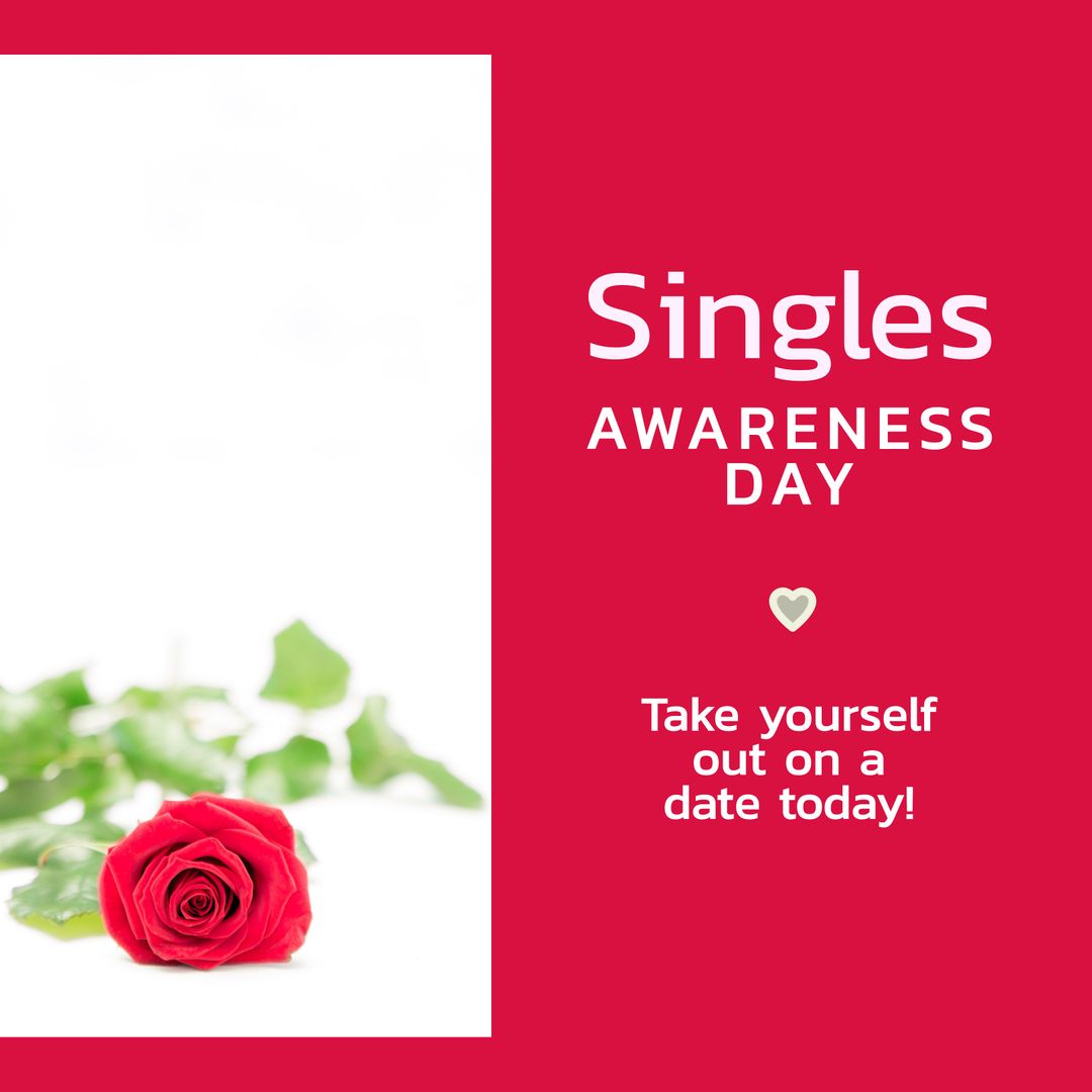 Singles Awareness Day Celebration with Red Rose Floral Design
