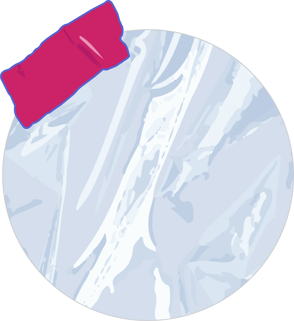 Abstract Marble Pattern Circle with Pink Tape on Transparent Background