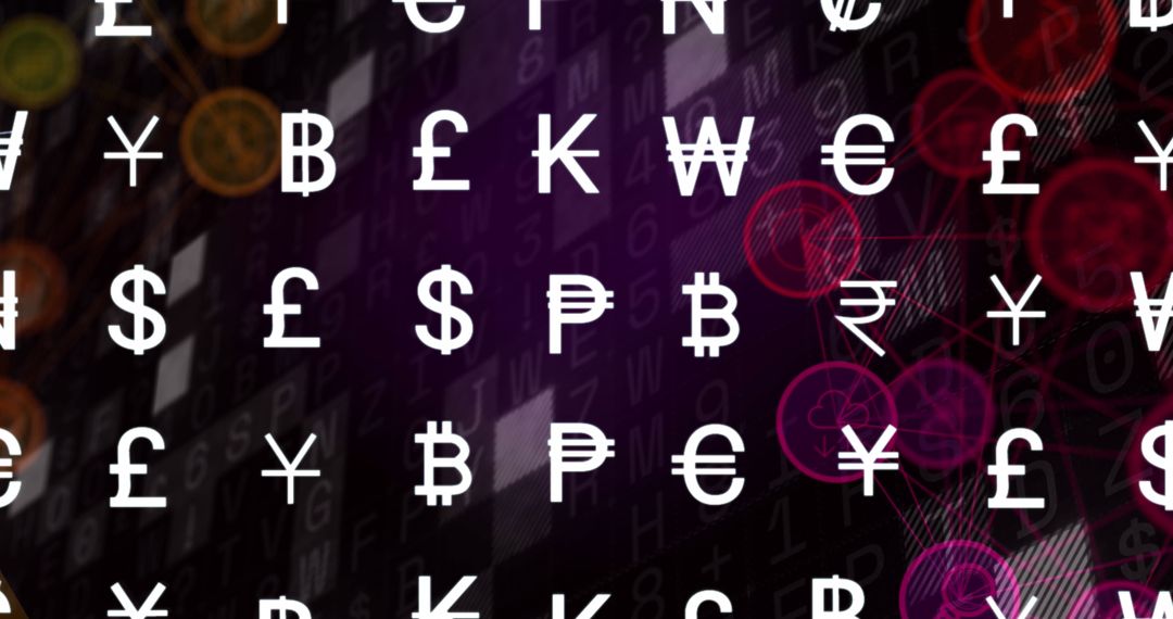 Floating Currency Symbols Reflect Global Financial Trends