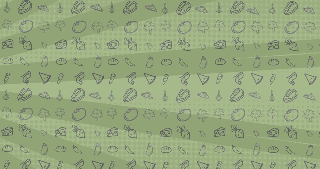 Stylish Vegetable Icon Pattern on Green Background