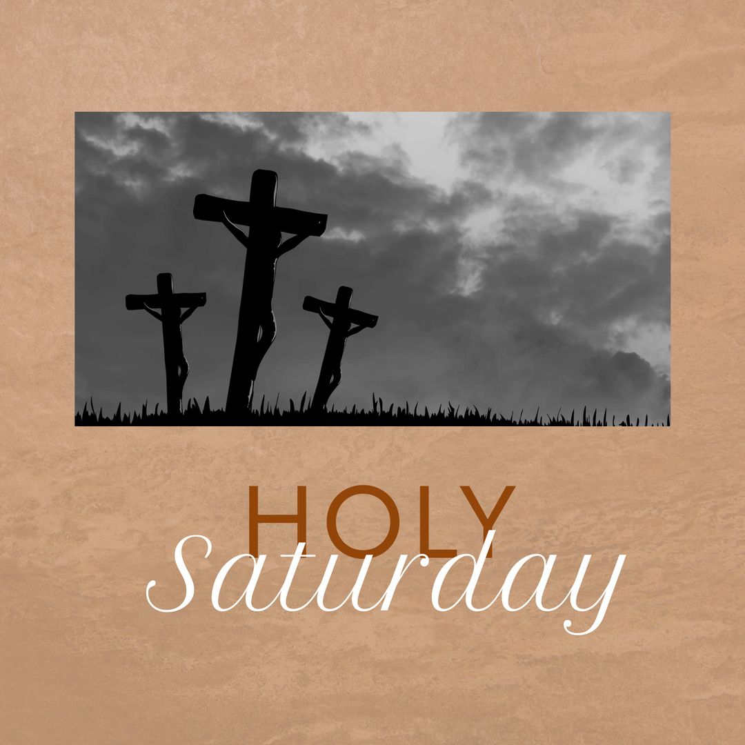 Holy Saturday Silhouette of Crucified Three Crosses at Sunset - Download Free Stock Templates Pikwizard.com