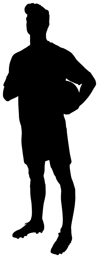 Silhouette of Man Running on Transparent Background Vector