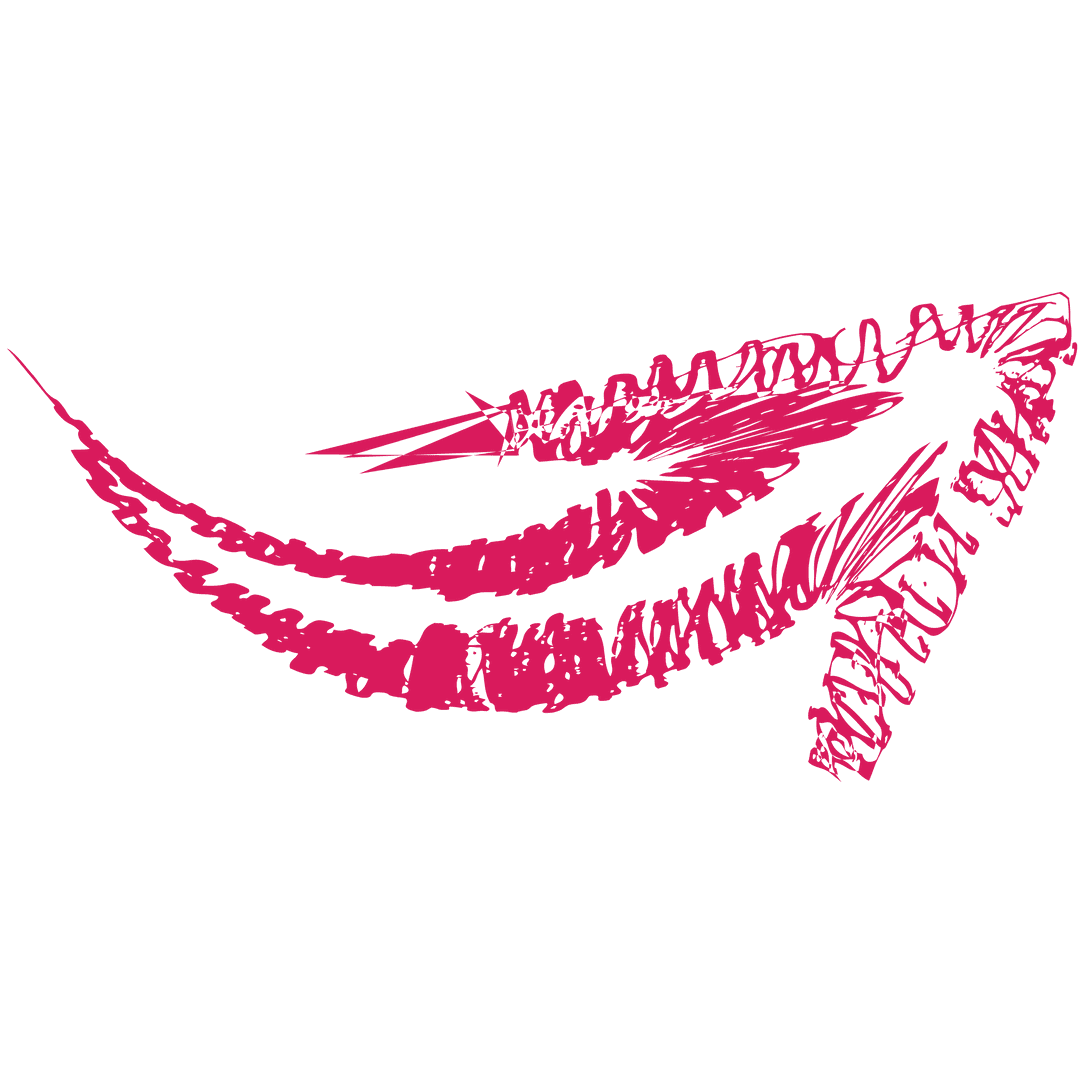 Hand Drawn Red Arrow Arc on Transparent Background Vector