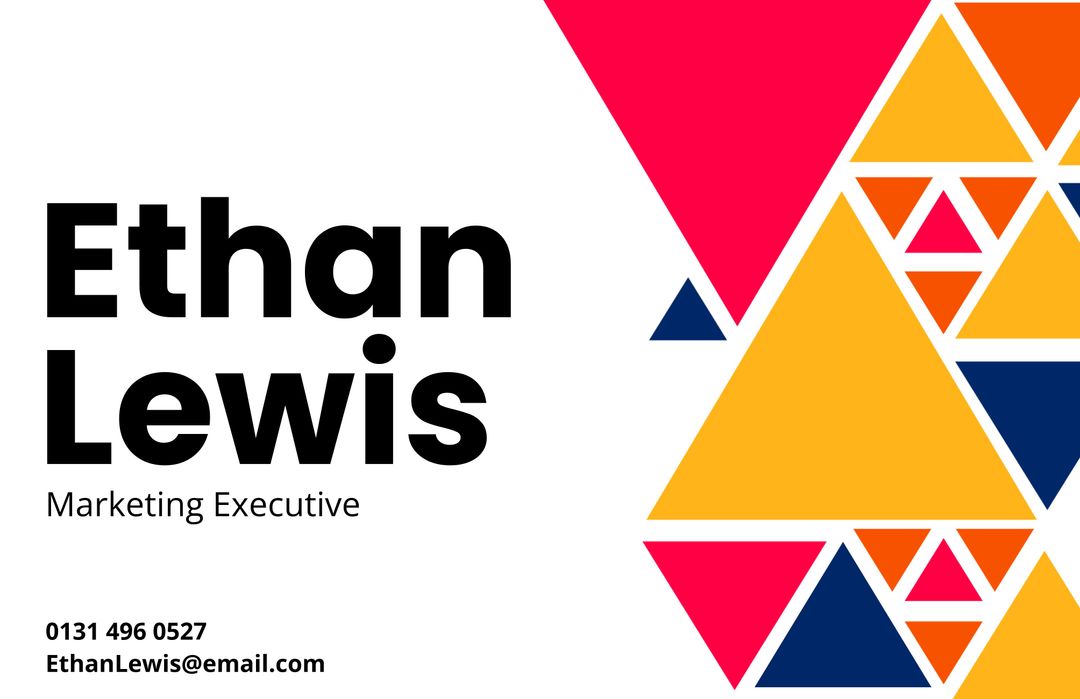 Bold Business Card with Vibrant Geometric Shapes for Marketing Executive - Download Free Stock Templates Pikwizard.com