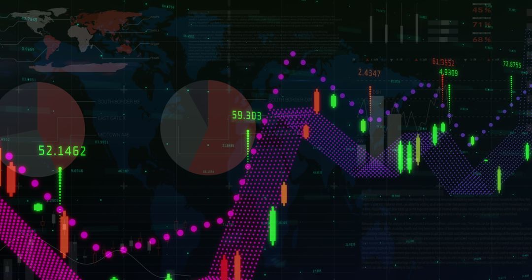 Futuristic Global Financial Data Analysis Background