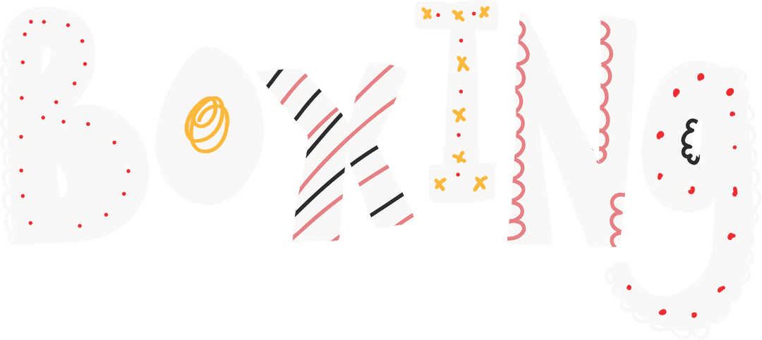 Playful Boxing Typography with Hand-Drawn Patterns