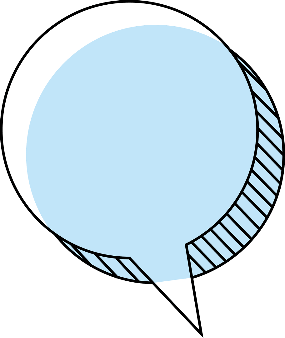 Blue Speech Bubble Illustration on Transparent Background