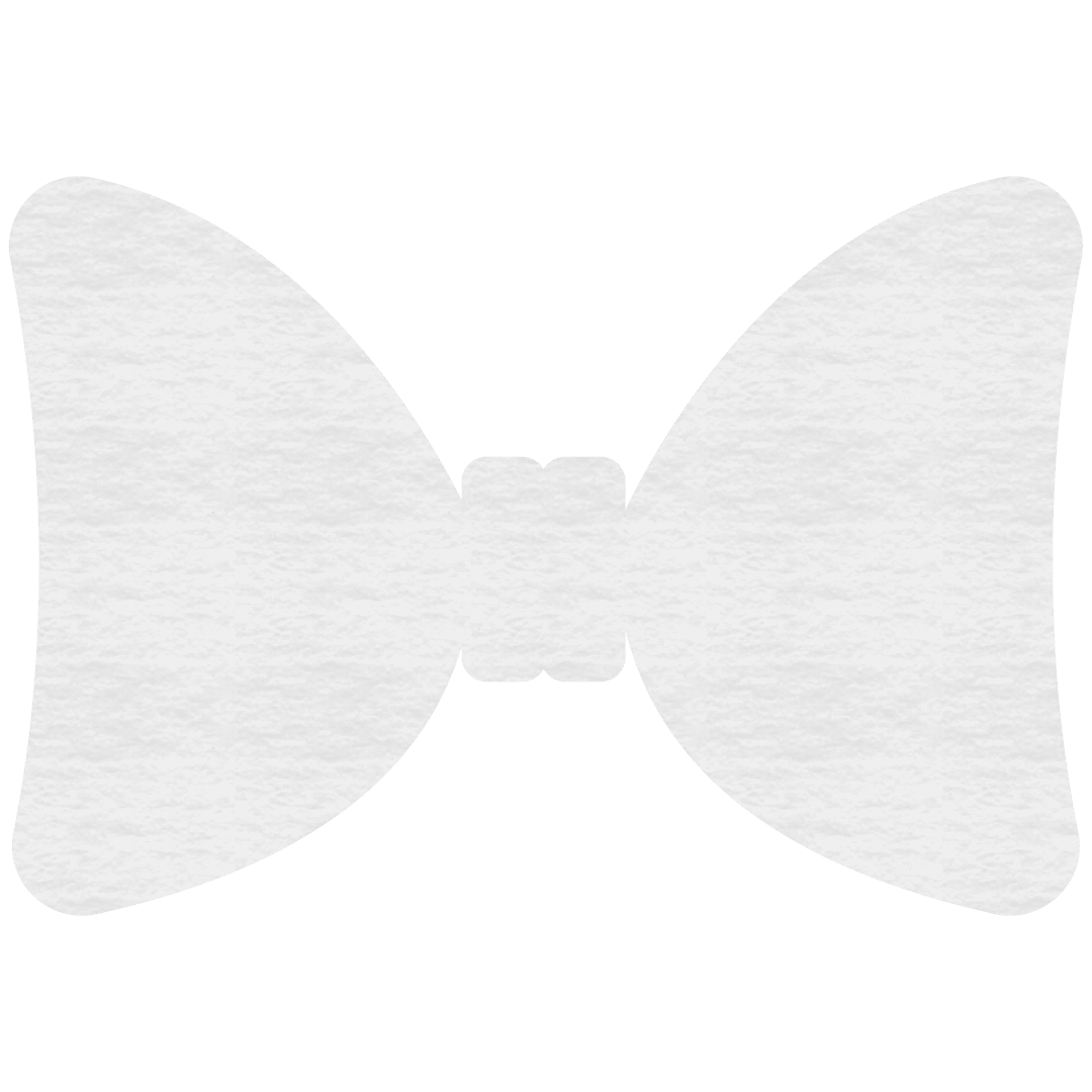 White Bow Tie Icon Isolated on Transparent Background