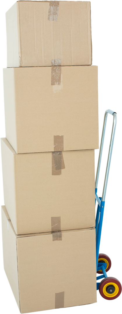 Stack of Cardboard Boxes on Trolley with Transparent Background - Download Free Stock Images Pikwizard.com