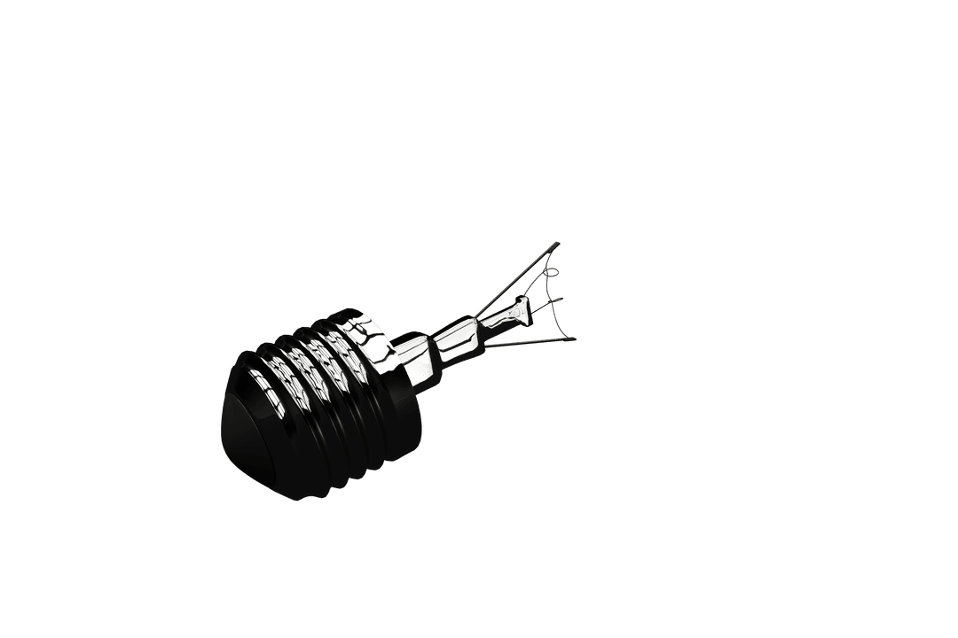 Transparent Light Bulb Illustration Without Glass Isolated Concept