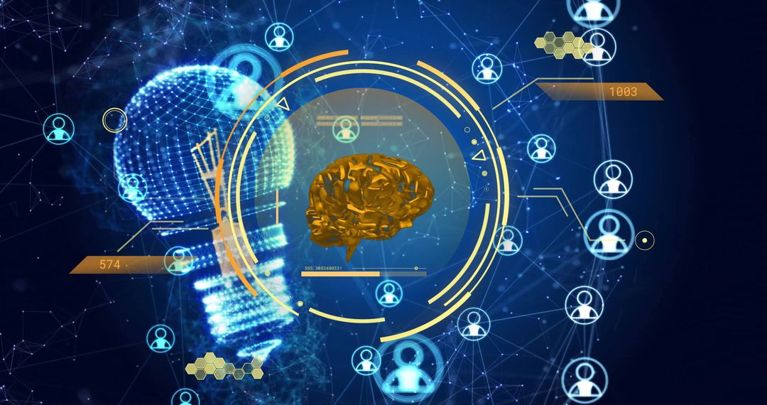 Digital Brain Scanning and AI Innovation Concept