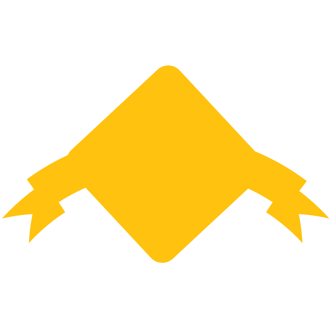 Yellow Banner Ribbon on Transparent Background for Copy Space