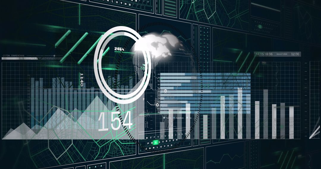 Futuristic Digital Data Dashboard Interface