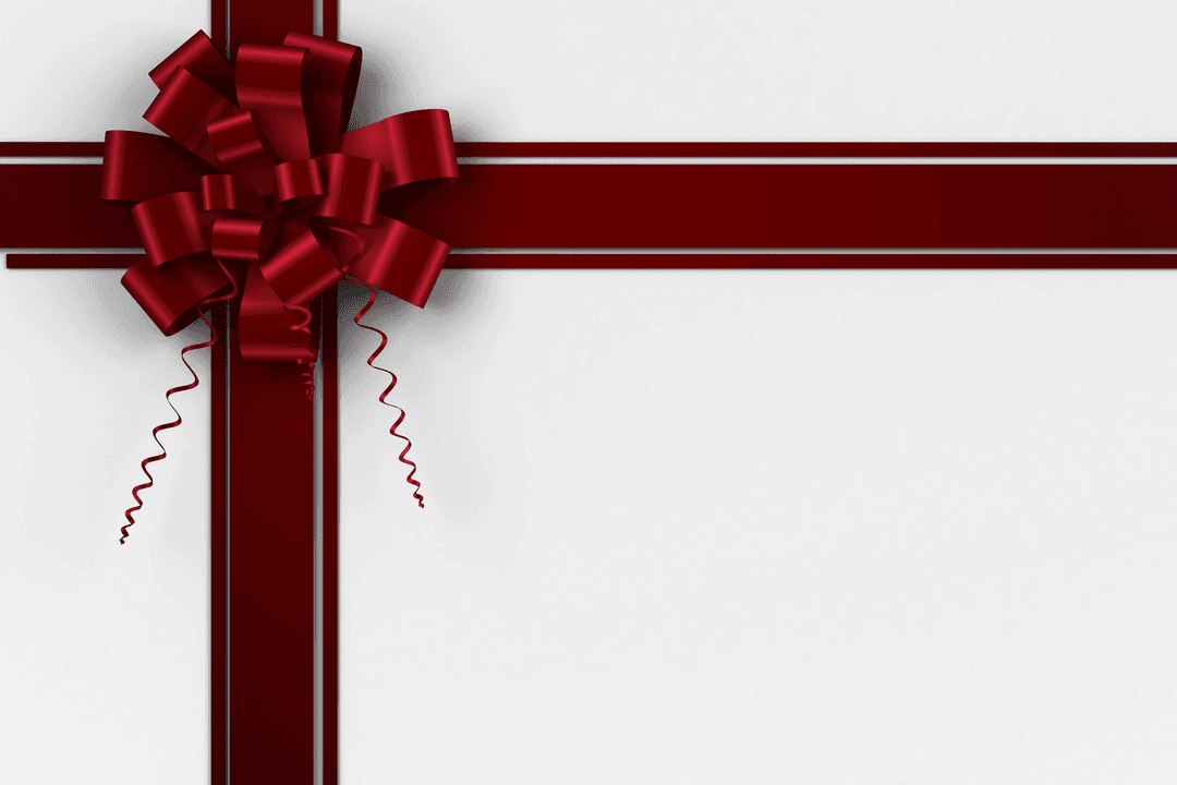 Transparent Red Christmas Bow and Ribbon Arrangement