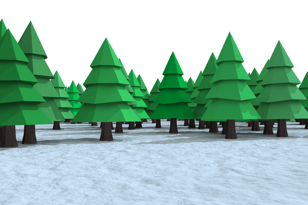 Christmas Trees on Transparent Background for Winter Designs