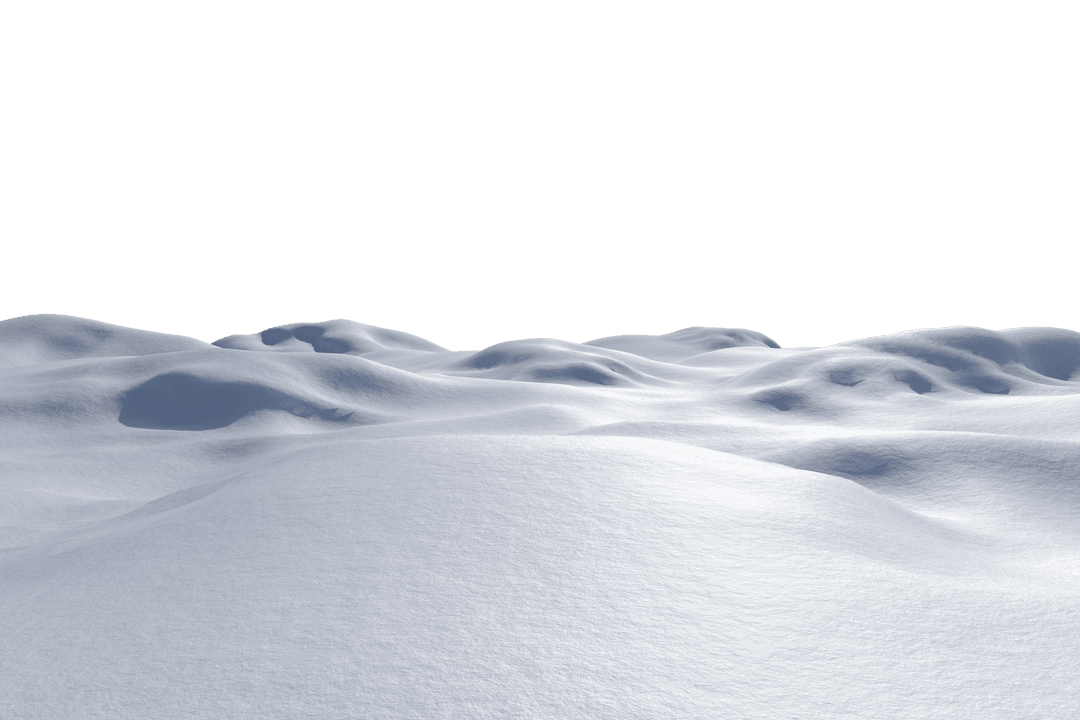 Winter Snowy Landscape with Transparent Background