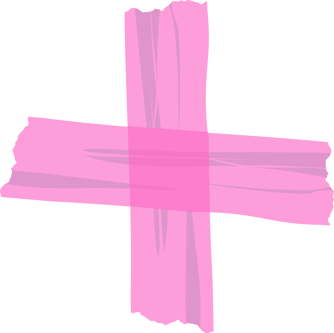 Transparent Plus Sign with Pink Brush Strokes