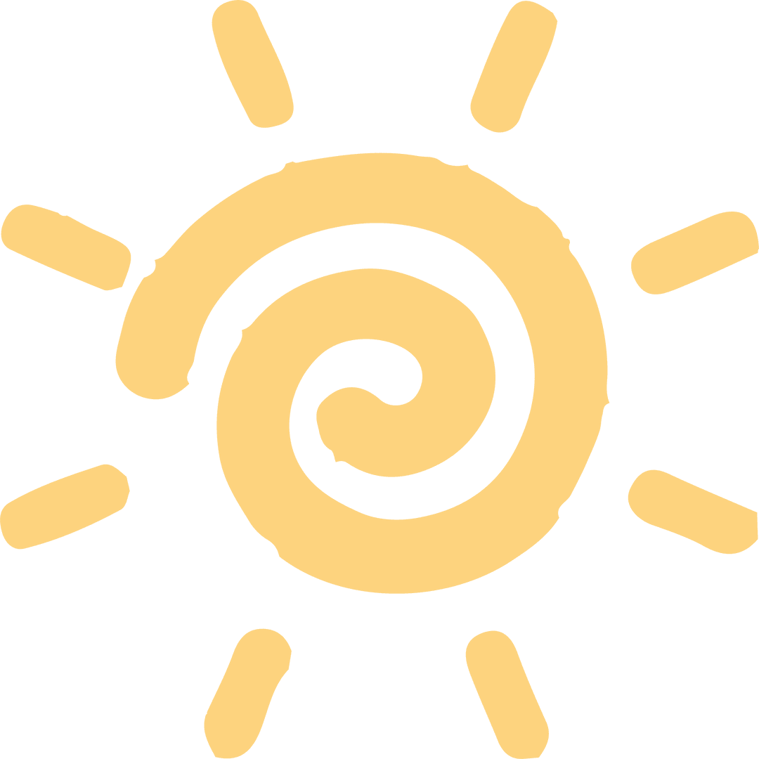 Abstract Sun Spiral Core on Transparent Background