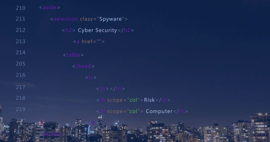 Digital Data Security Diagnostics with Cityscape Background