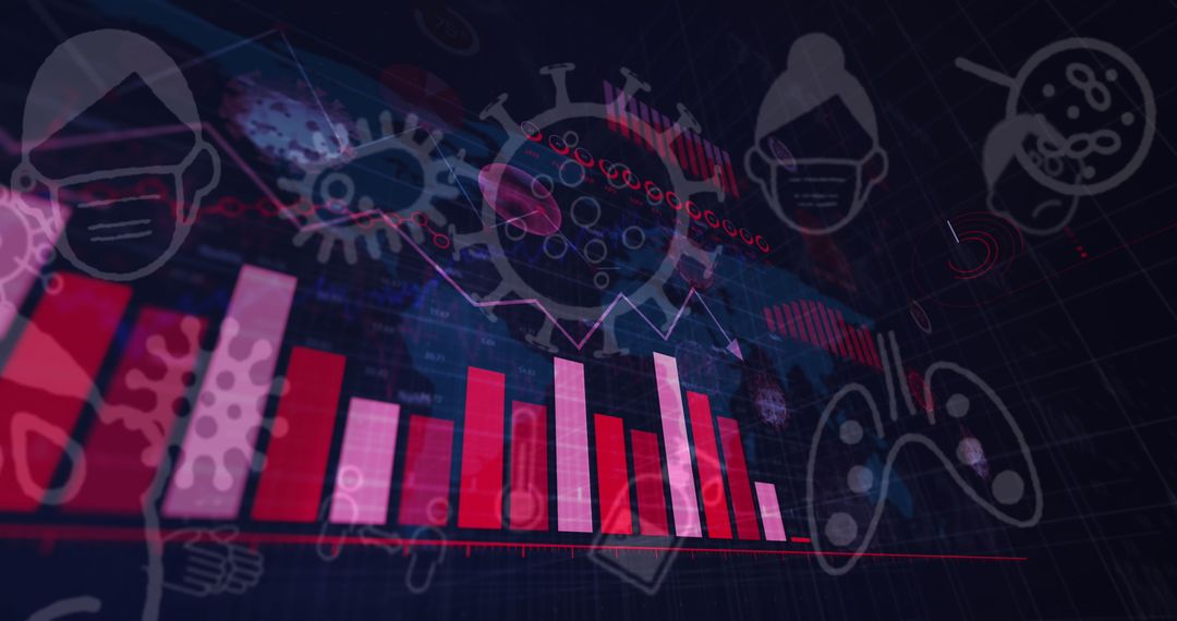 Global COVID-19 Pandemic Concept with Virus Icons and Statistics