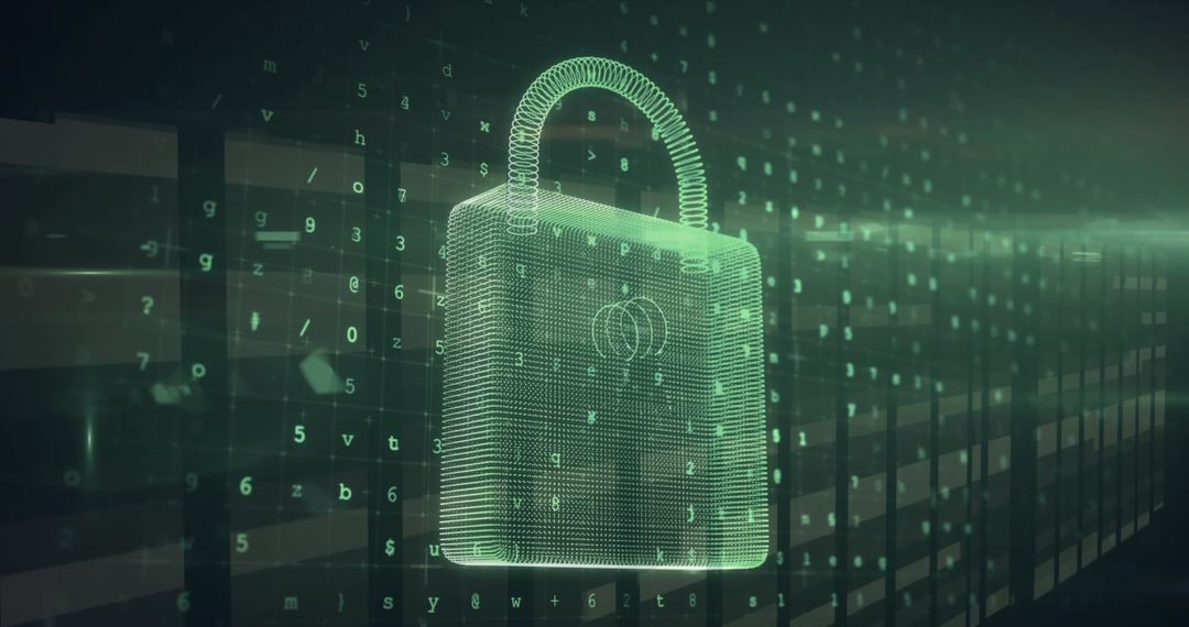 Digital Padlock Security Technology Concept