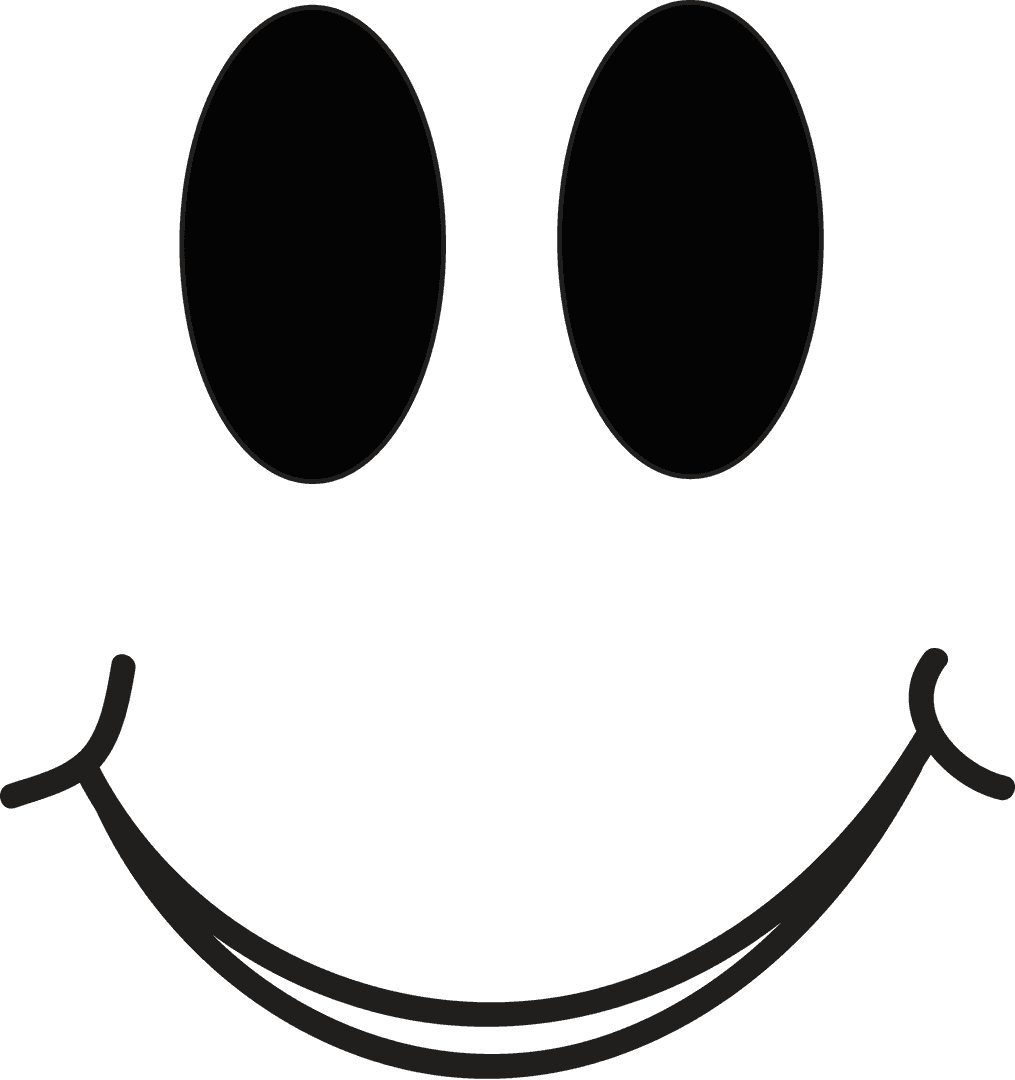 Transparent Background Black Smiling Face Icon