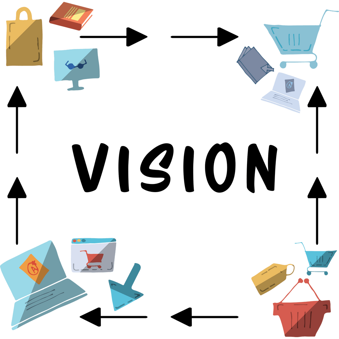 Transparent Ecommerce Icons with Arrows Vector Illustration Set