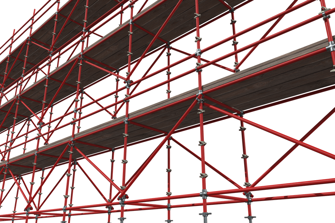 Transparent 3d view construction scaffolding structure