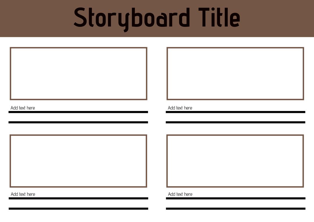 Blank Storyboard Template with Visual and Text Spaces for Projects - Download Free Stock Templates Pikwizard.com