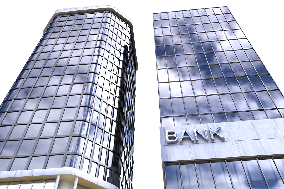 Transparent Reflection of Sky on Modern Bank Building - Download Free Stock Images Pikwizard.com