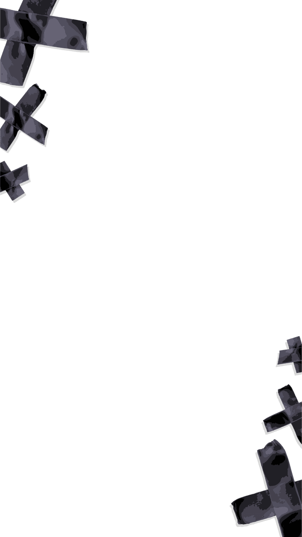 Camouflage Tape X Shapes on Transparent Background Art