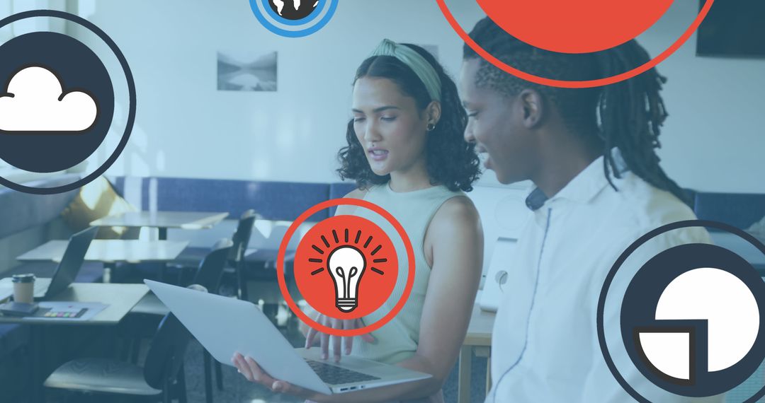 Diverse Colleagues Engaging in Work Discussion with Digital Interface