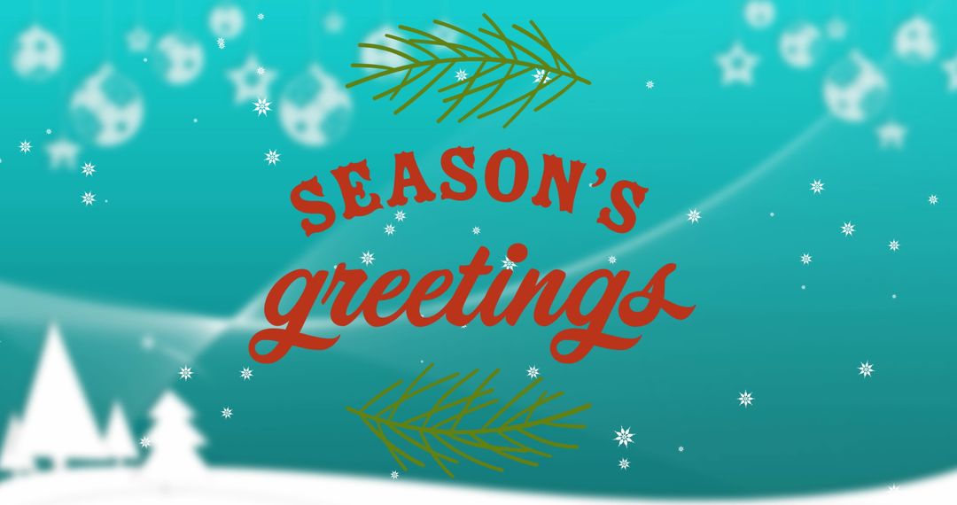 Season's Greetings Card with Festive Winter Elements