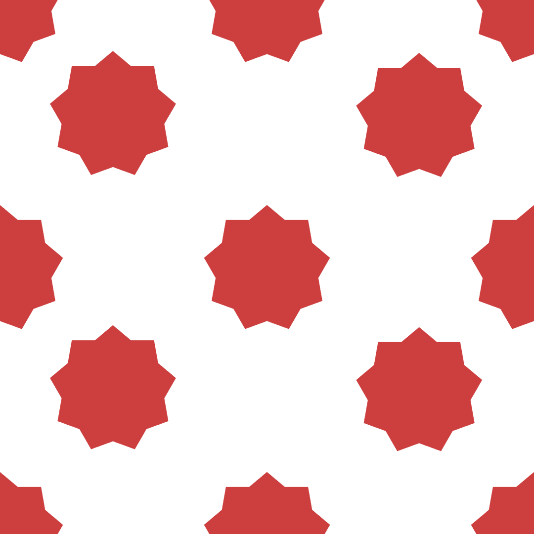 Red Floral Star Pattern on Transparent Background for Vector Design