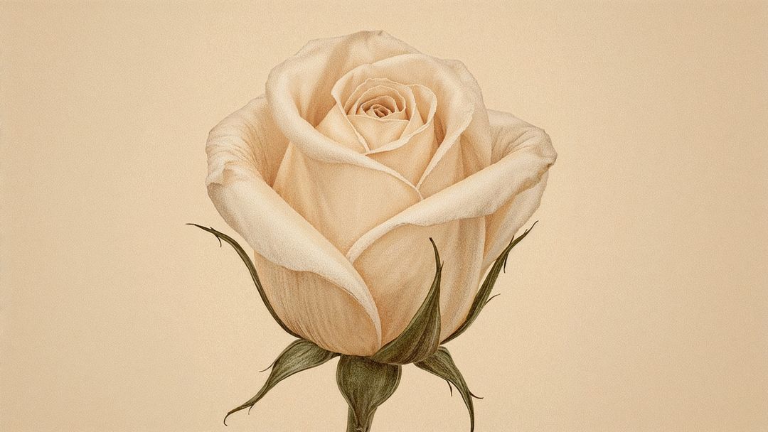 Elegant Pale Peach Rose in Studio Minimalistic View