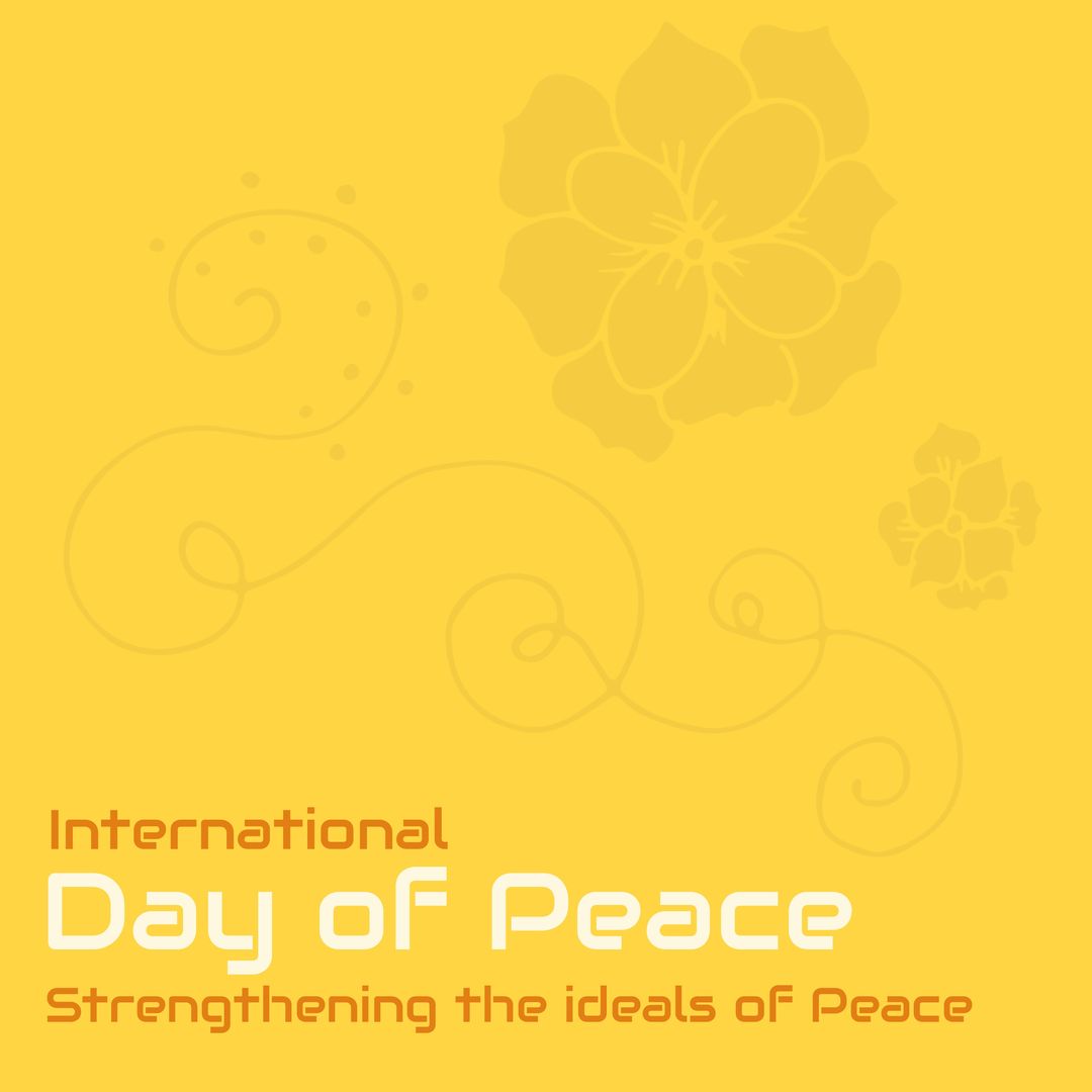 Illustration of floral patterns with international day of peace text on yellow background - Download Free Stock Templates Pikwizard.com