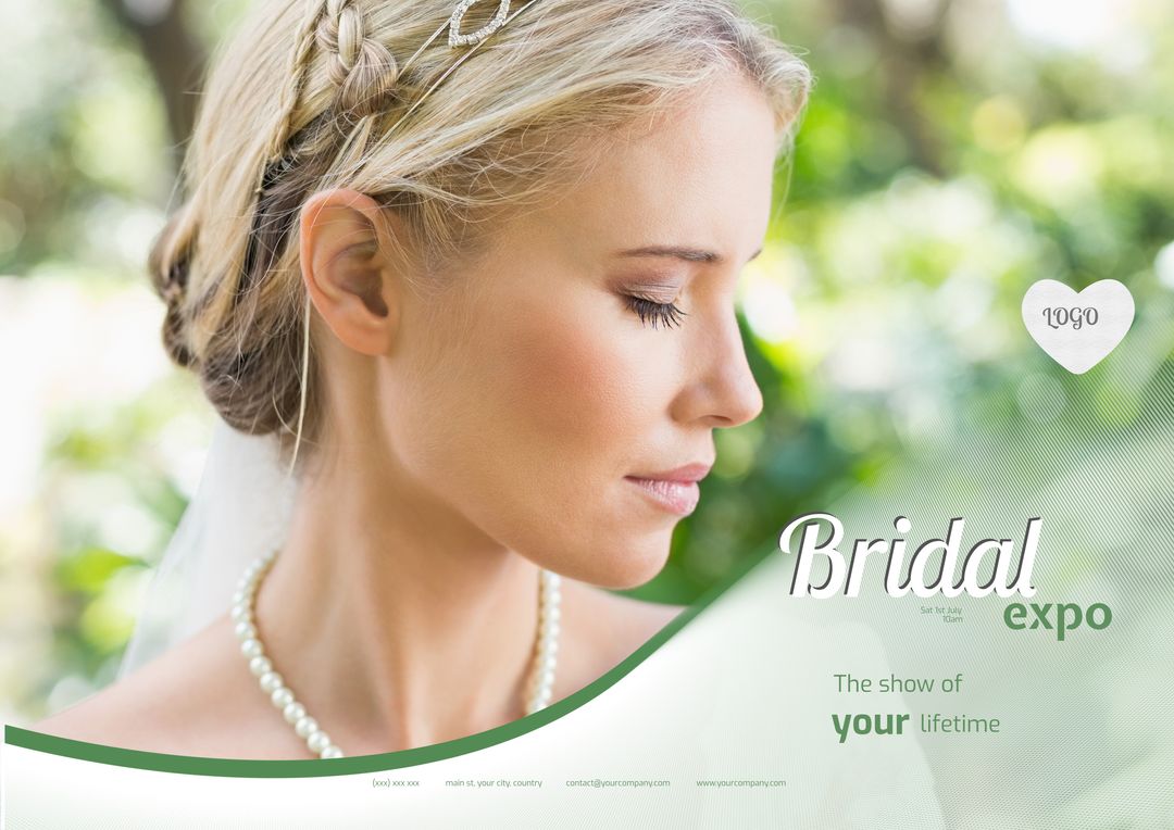 Elegant Bridal Event Design with Serene Bride Background - Download Free Stock Templates Pikwizard.com