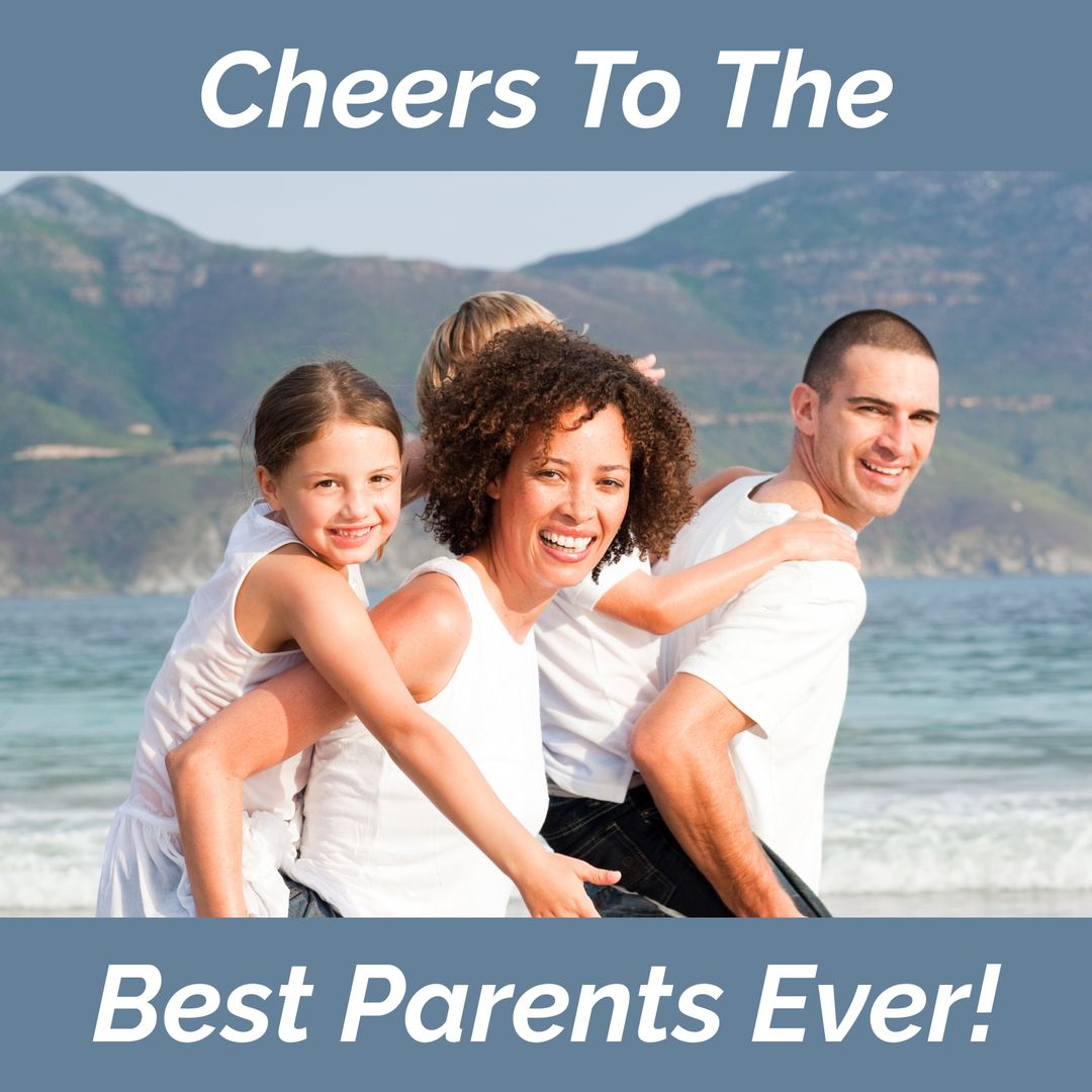 Happy Family Enjoying a Beach Day Together